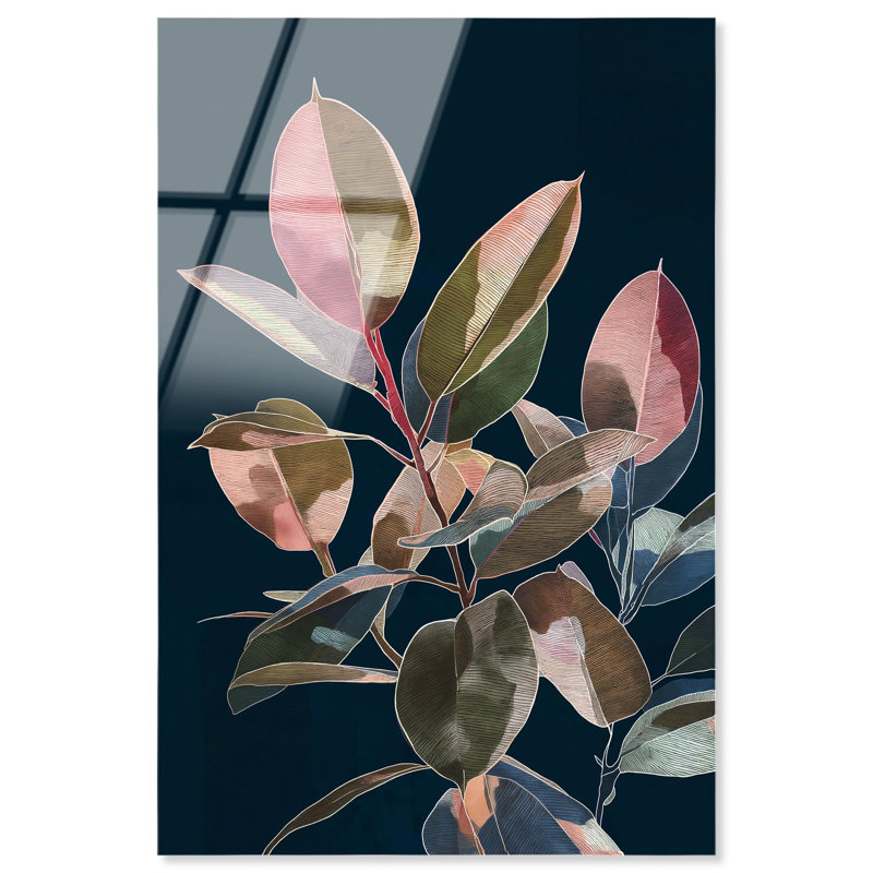 Fuchsia Frond I, reproductions d'art sur acrylique par Art Remedy, prêtes à être suspendues, H 30 po x l 20 po