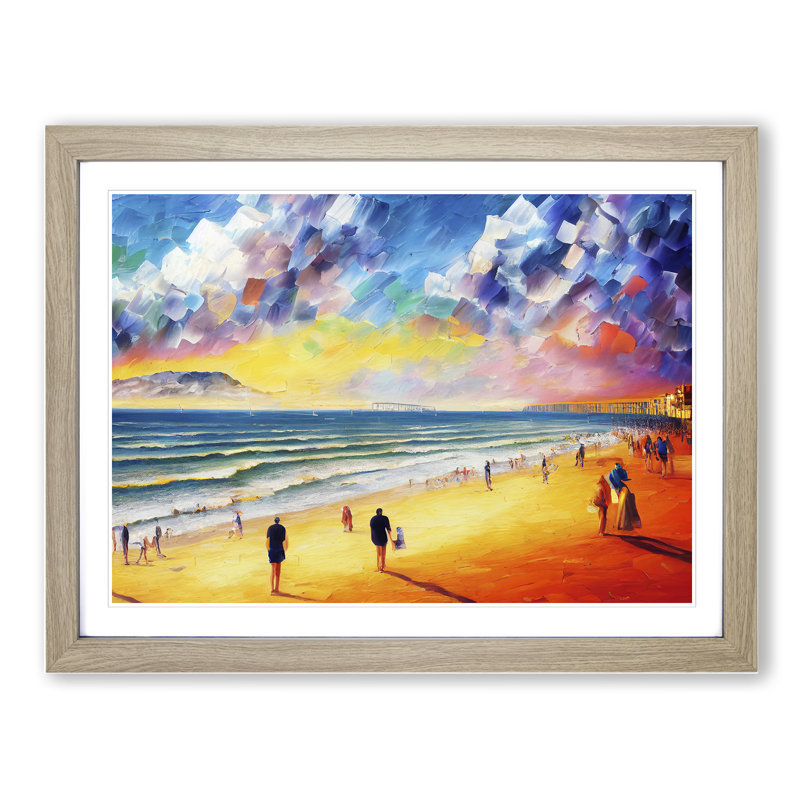 XH1022-4375X Golden Beach Vol.2 - Single Picture Frame Print, 34cm H x 46cm W x 2cm D, Oak Framed