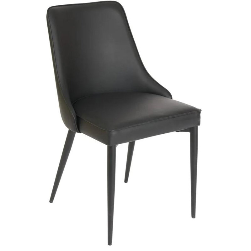 Chaise en cuir Saskatia, Noir