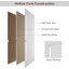 Porte coulissante 24 po x80 po à 2 panneaux surélevés avec dessus en arche et blanc, moulé, lisse, moulé et creux-122290111