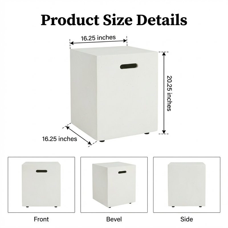 Modern Magnesium Oxide Tank Holder and Side Table with Metal Stand
