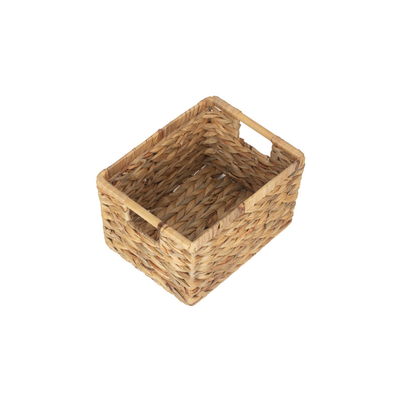 Wicker Water Hyacinth Storage Basket, 18cm H x 29cm W x 22.5cm D