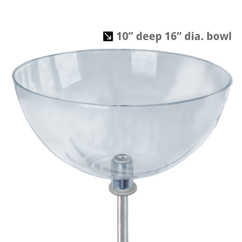Clear Polycarbonate Single Bowl Floor Display with Metal Base