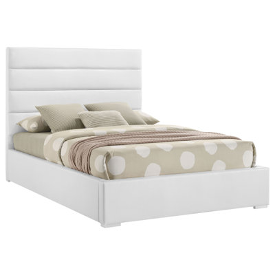 White Upholstered Platform Bed