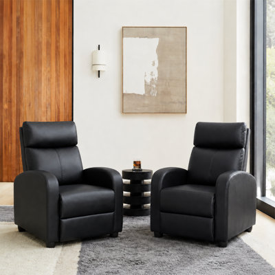 Faux Leather Recliner Set Of 2