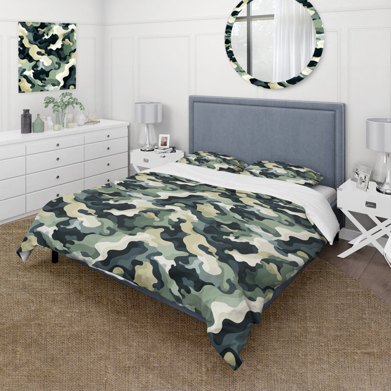 Ensemble de housse de couette camouflage Industrial Edge Surf Imagery, Housse de couette pour très grand lit et 2 très