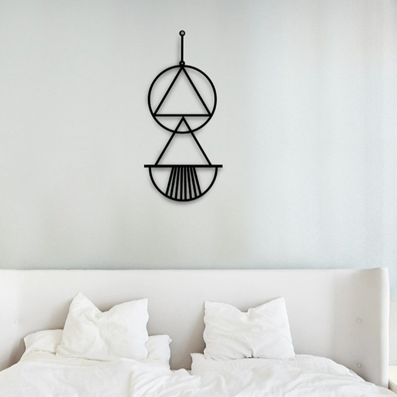 Élégant accessoire mural décoratif en métal, noir, 11,8 po x 27,6 po | Fabrication 100% métal, épaisseur: 0,08 pouce | Parfait pour la maison, le bureau ou la galerie, design durable et élégant