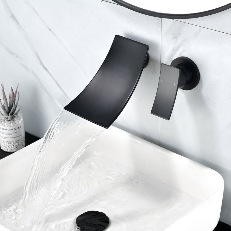Wall Mounted Optional Single-handle Bathroom Faucet, Matte Black