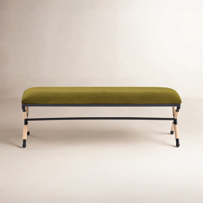 Bolivia Upholstered Bench, Olive Green