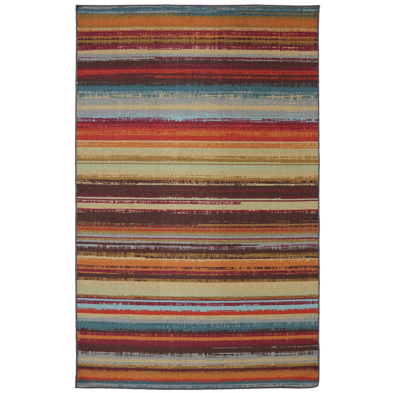 Tapis brun / orange Vogel, Rectangle 5 pi x 8 pi
