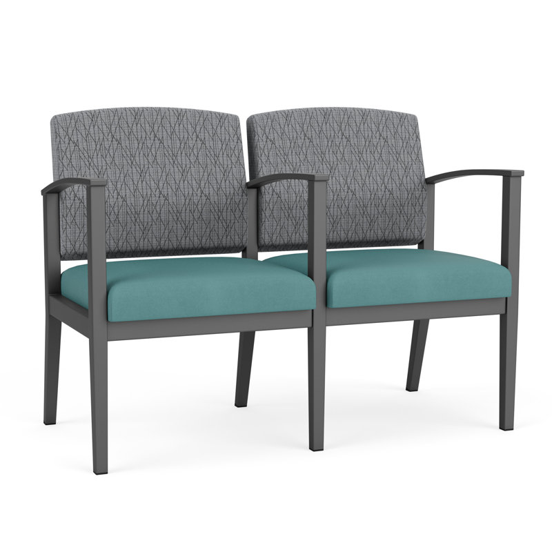 Structure en métal à 2 sièges Amherst, Portes ouvertes en tissu noir, Gris anthracite