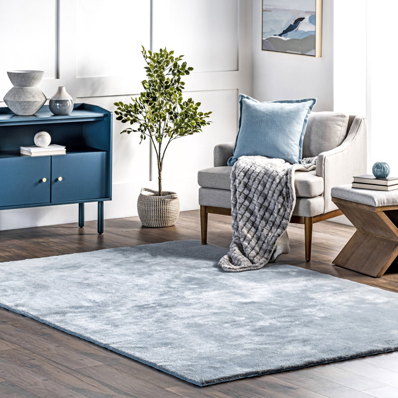 Tapis de couloir à poils longs lavable en machine Loni, Rectangle 4 pi x 6 pi
