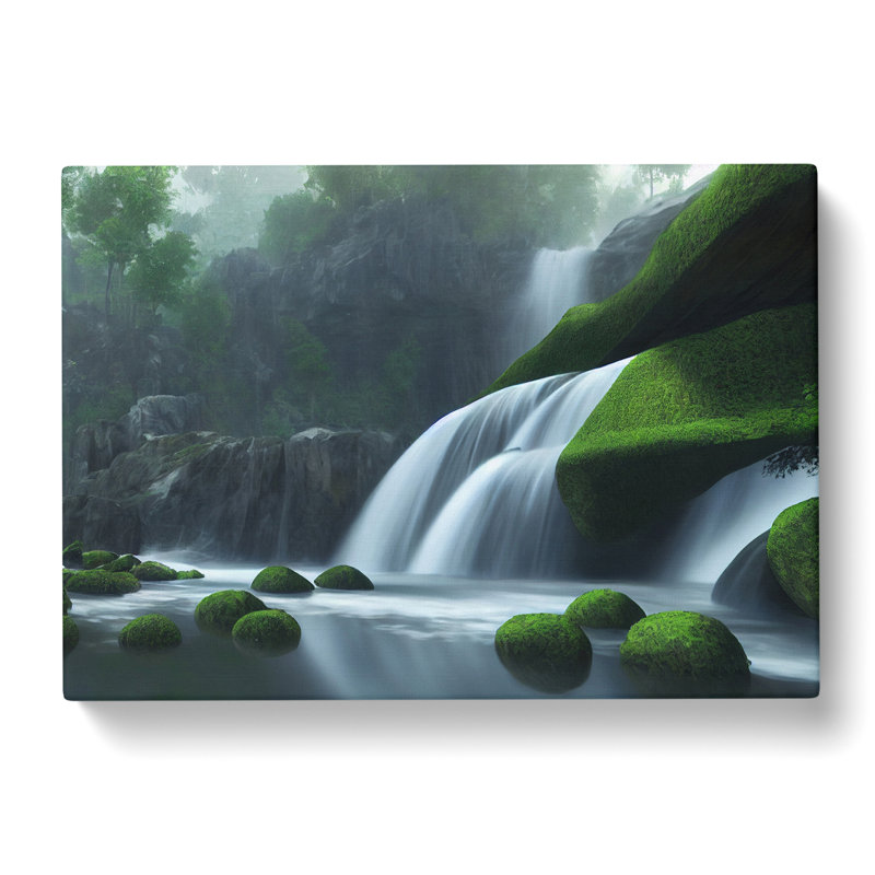 Reflective Waterfall - Wrapped Canvas