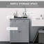 Armoire de salle de bain grise, 2 portes et tiroirs, tablette réglable, rangement autoportant, construction, eau, idéal pour garder les serviettes Armoire pour produits d'hygiène quotidienne, 2 portes 2 avec cadre, agrandir