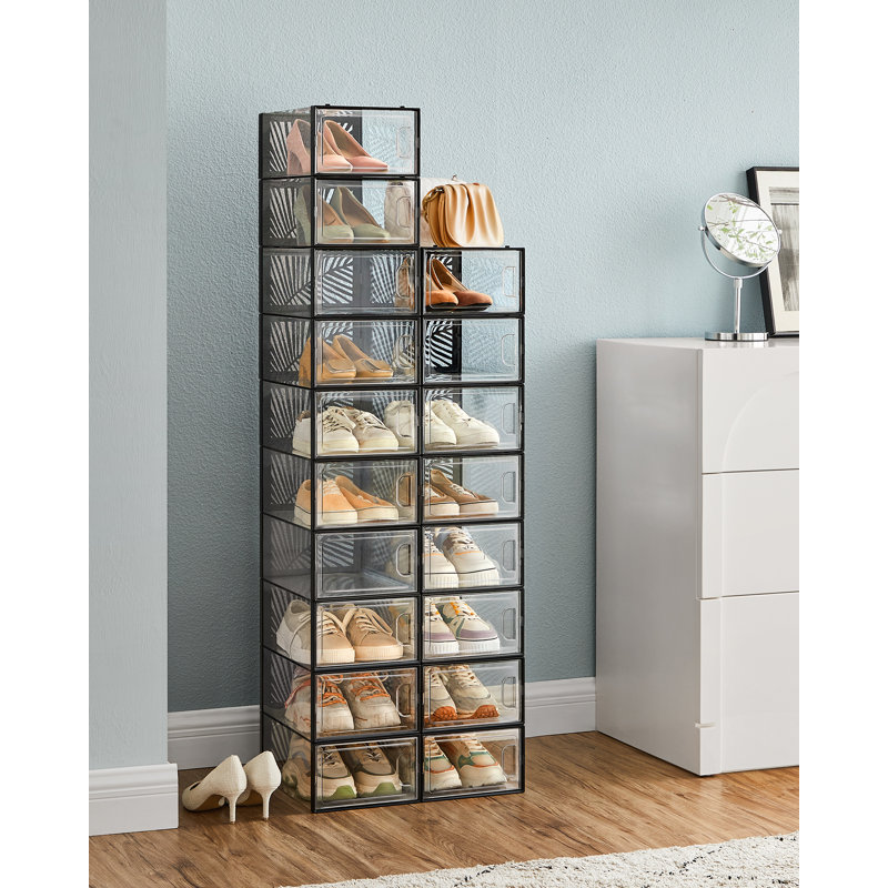 Stackable Shoe Storage Box, Black
