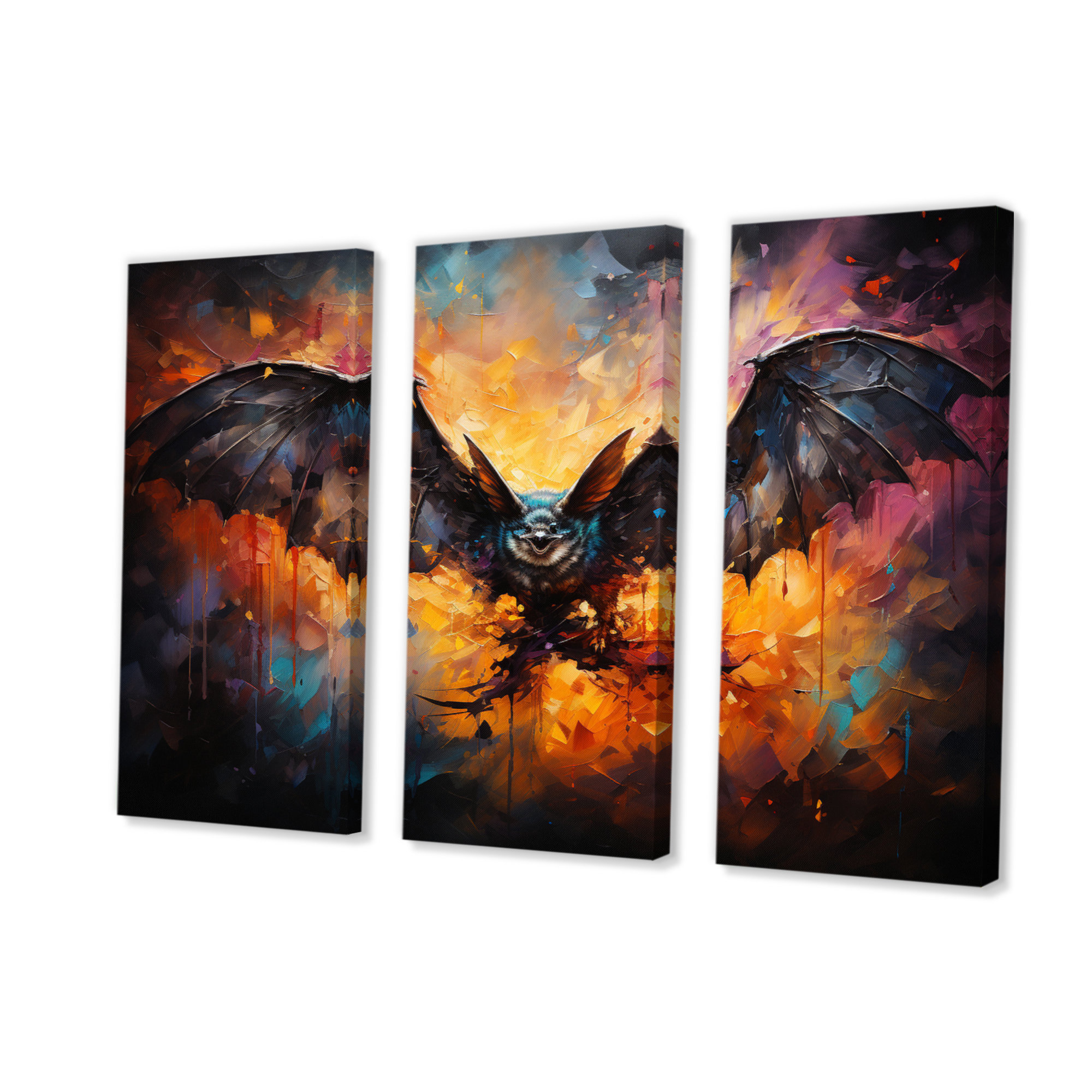 Red Barrel Studio® Bat Nocturnal Wings Collage - Animals Wall Art ...