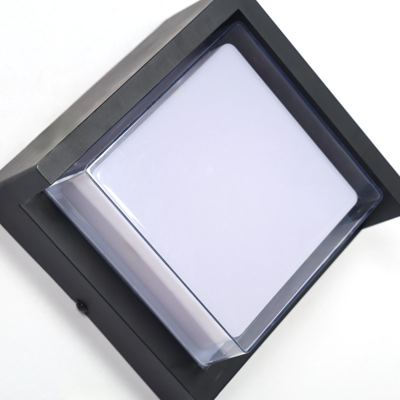 Applique murale à DEL carrée noire à motif diamant, 1 unité, 8 W, 800 lm, blanc chaud 3000 K, pour environnements humides