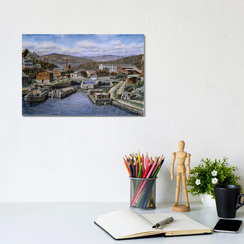 Little Falls, New York by Stanton Manolakas - Wrapped Canvas Painting, 20.32 cm H x 30.48 cm W