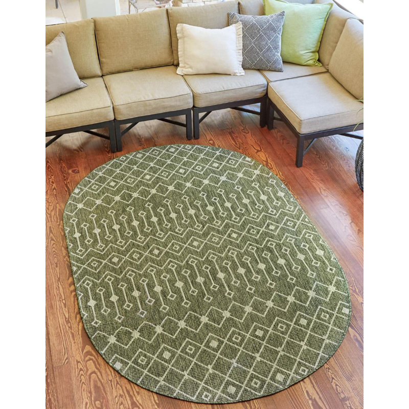 Tapis d'extérieur Preen couleur beige, Ovale 3 pi 3 po x 5 pi 3 po
