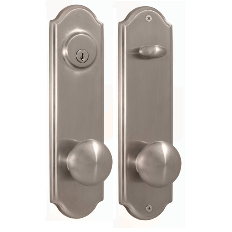 Elegance Knobs With Deadbolt Entry Set, Satin Nickel, Left