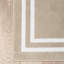 Tapis beige / blanc à double bordure touffeté à la machine-64089950