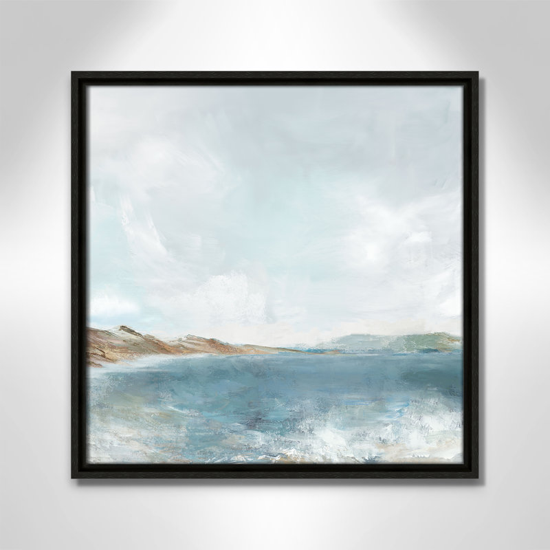 Echoes in Blue Print by PI Studio, 17.5" H x 17.5" W, Espresso Floater
