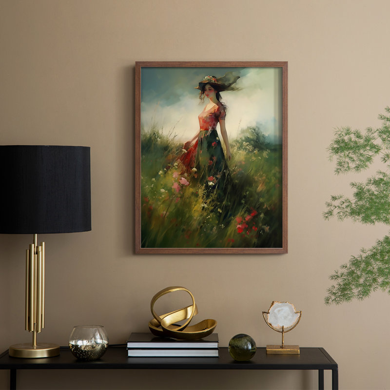 WOMEN Series CCCCXII - reproduction encadrée de qualité supérieure - prête à être accrochée - aucun clou requis, Noyer