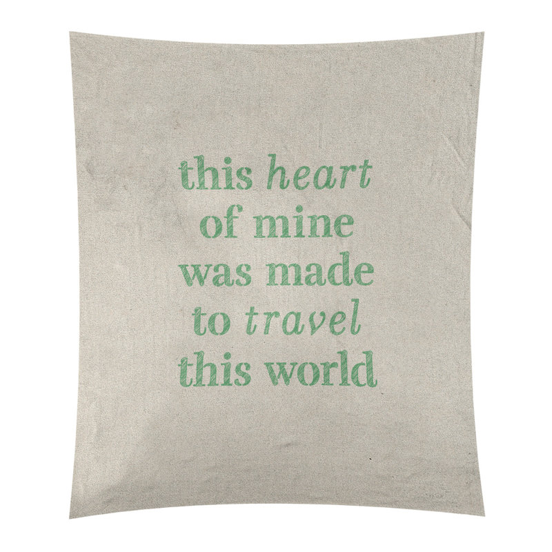 Tapisserie de polyester, voyage d’amour, H 80 po x l 68 po, Blanc / Vert