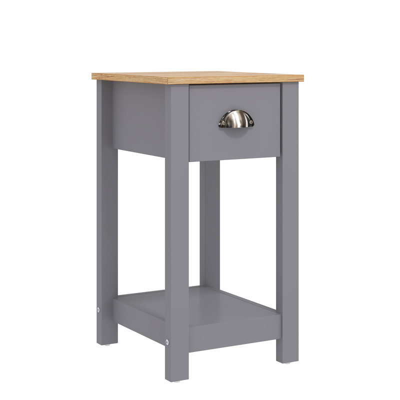 Aabas Bedside Table, Grey