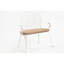 Banc blanc rembourré en métal et aluminium coulé avec rose floral, convient pour l'extérieur de patio, de pelouse et de jardin captivant