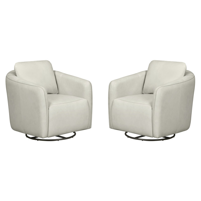 Ensemble de deux fauteuils pivotants à bascule, Ivoire Renaissance