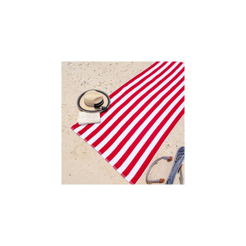 Serviette de plage 100% coton Ayomipo, Rouge, Oui