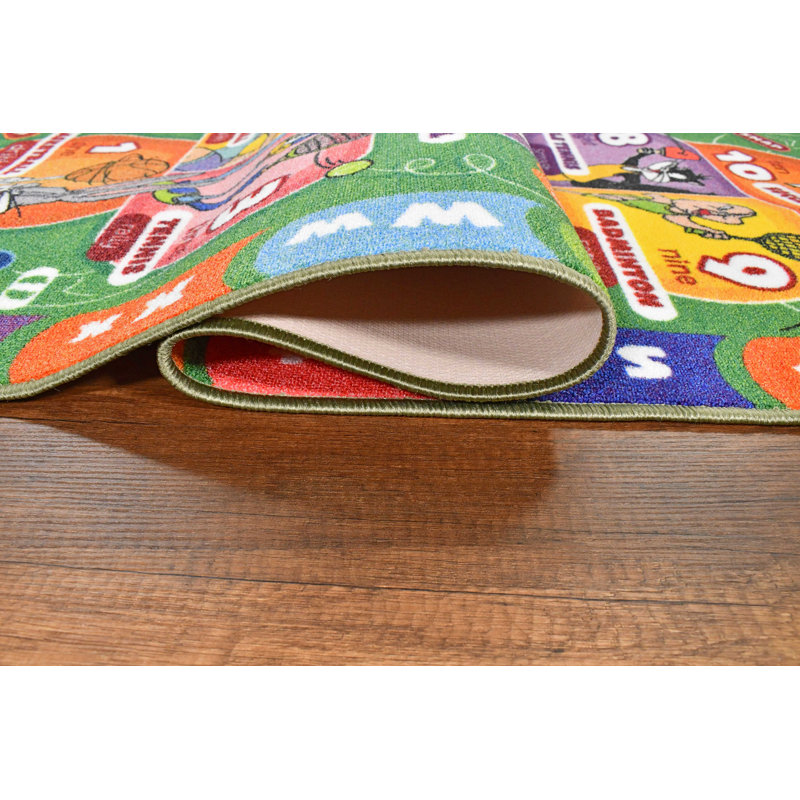 Looney Tunes Educational Hopscotch Kids Rug with ABCs and Numbers