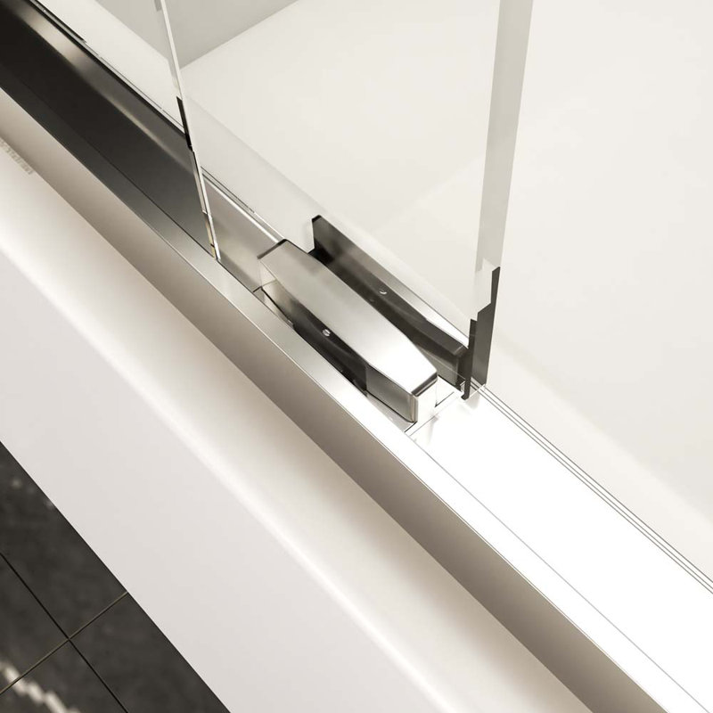 56'' - W x 58'' H Door Semi-Frameless Tub Door with, Chrome