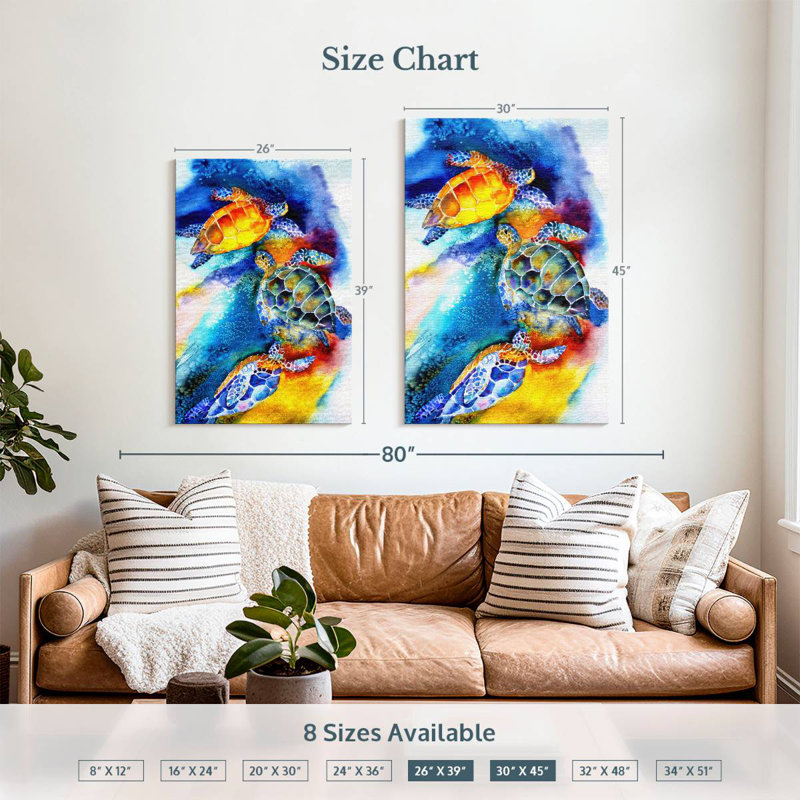 Brampt Paradise Turtles, 39" H x 26" W
