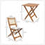 Ensemble de bistro de patio en bois pliable 3 pièces avec conversation et coussins, pour porche, cour, jardin, teck clair