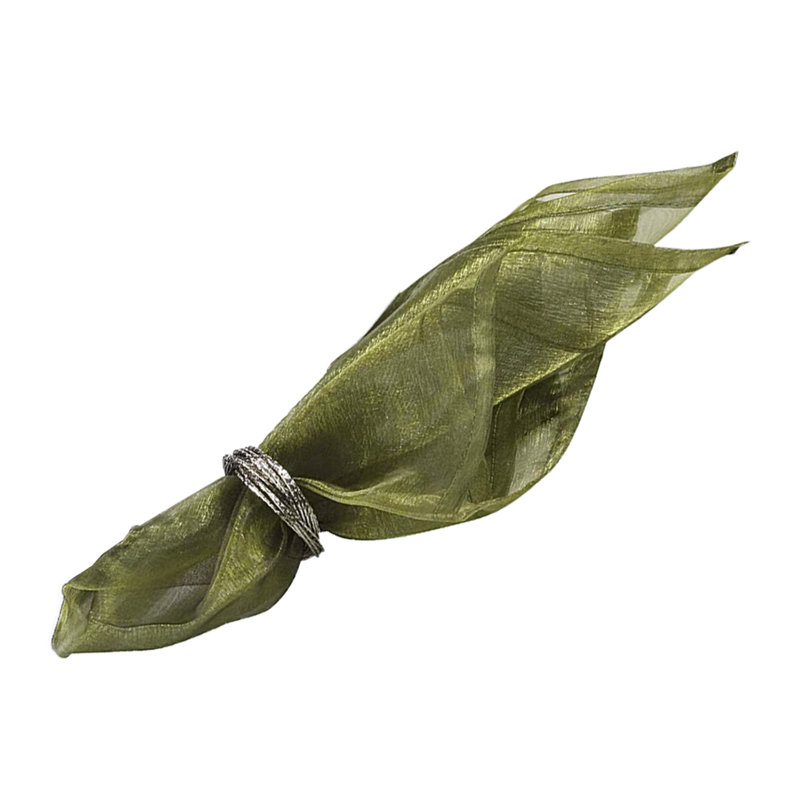Ensemble de 12 serviettes de table Elegant Sheer Organza, Vert