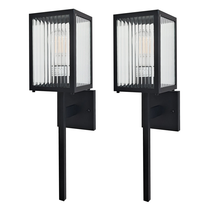 Applique murale noire avec lanterne murale d'extérieur 20 po Black Light