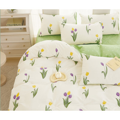 Ensemble d'édredon réversible 100% coton Emily Farmhouse