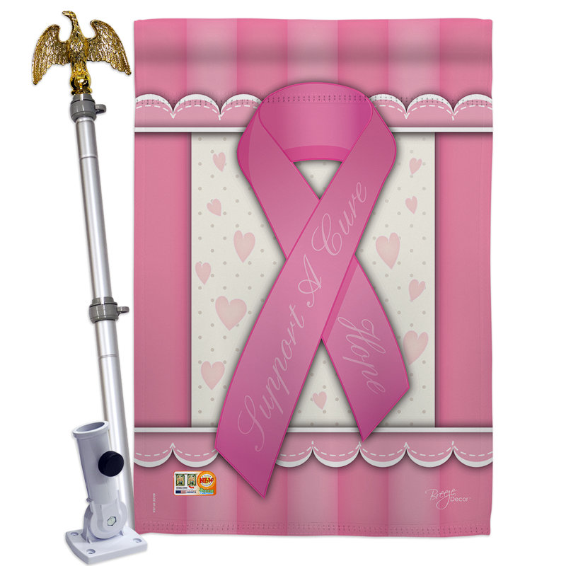 Ensemble de drapeaux en polyester 40 po x 28 po Support a Cure