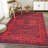  Washable Non-Slip Rug - Red Traditional Bordered Runner for Entryway, Hallway, Bathroom, and Kitchen-114442236