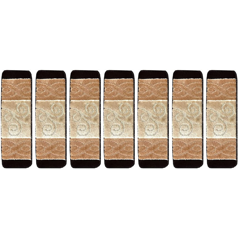 Tapis d'escalier beige Caylee, 8,5 po x 30 po, Beige