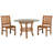 5 Piece Teak Wood Dining Set Including 47" Round Half Moon Table & 4 Abaco Side Chairs
