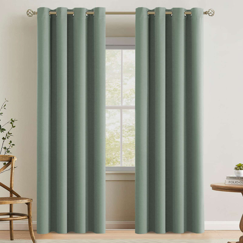 Room Darkening Curtains for Bedroom 42"/52" Wide Curtains Thermal Insulated 100”/120“/180” Wide Long Room Darkening  Curtains for Living Room Outdoor Privacy Energy Saving Curtains for Patio Door Grommet 1 Panel