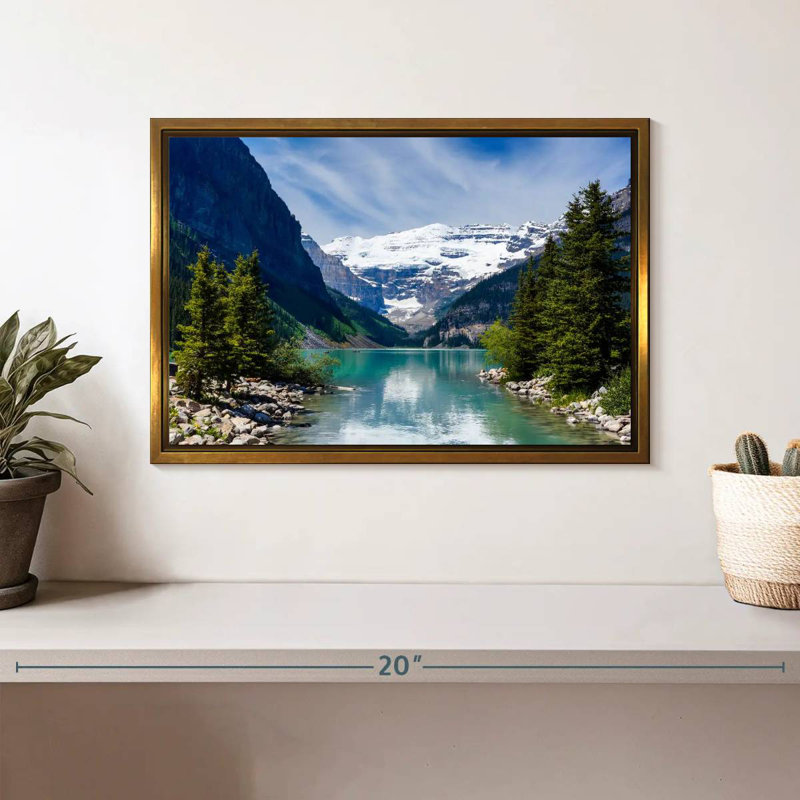 Splendide lac Louise, Cadre flottant doré, 13 po x 9 po