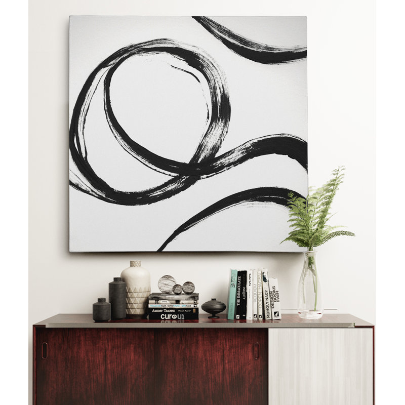 « gestural marks iv », reproduction de peinture à l’huile sur toile tendue, H 24 po x l 24 po x P 1,5 po, Toile tendue