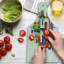 Multicolore de planche à découper en verre trempé coloré Ambesonne