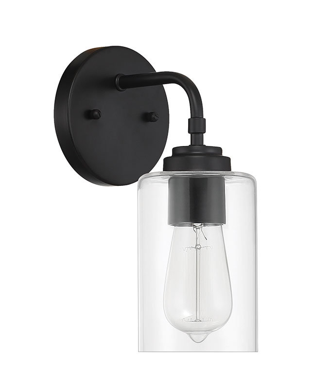 Aubina Nickel Armed Sconce, Flat Black