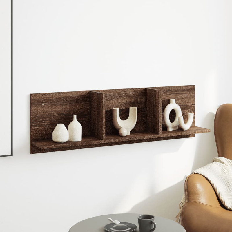 Riese Bracket Shelf, Brown Oak