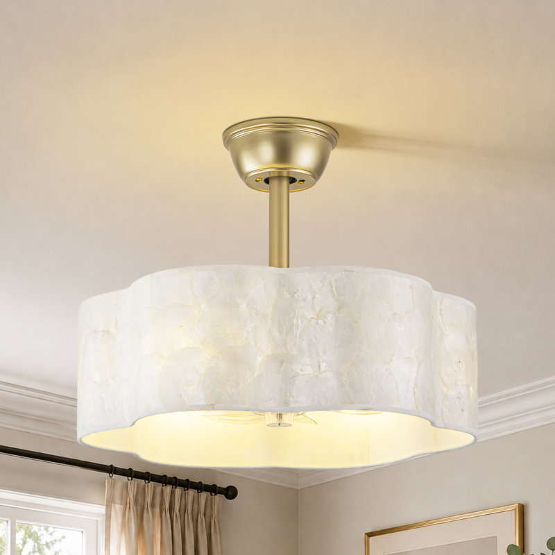 Luminaire suspendu moderne réversible pour ventilateur de plafond 6 lumières avec 7 pales et luminaire encastré à télécommande pour le salon et la chambre à coucher